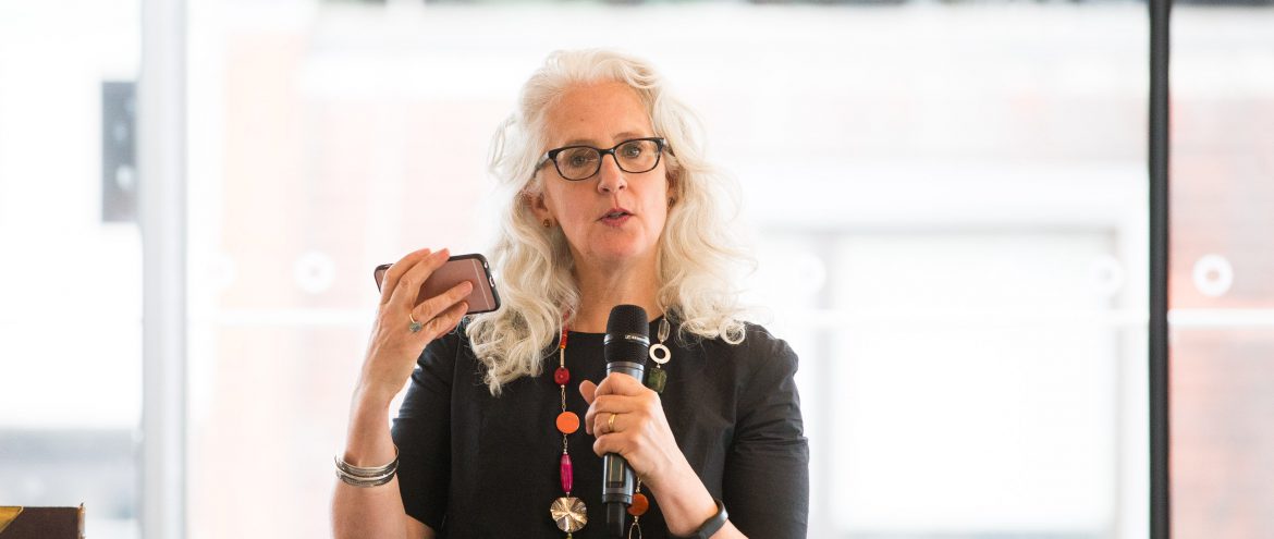 Kate Pullinger at the Ambient Literature launch event, London, 30 June 2016.